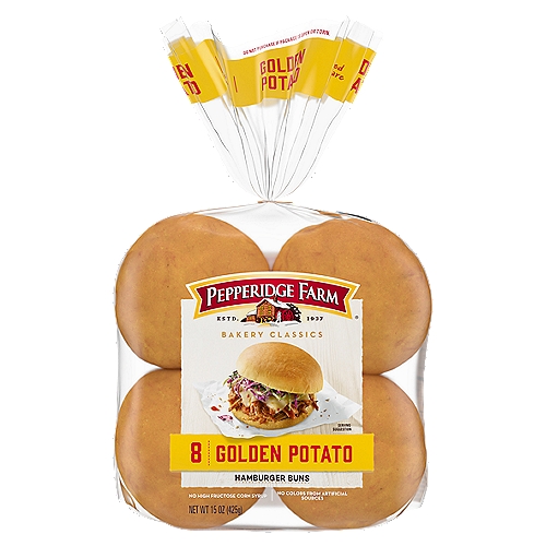 Pepperidge Farm Golden Potato Hamburger Buns, 8-Pack Bag