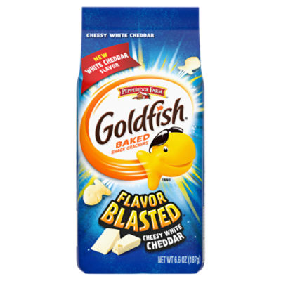 Goldfish Flavor Blasted White Cheddar Crackers, Snack Crackers, 6.6 oz bag