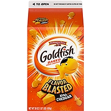 Goldfish Flavor Blasted Xtra Cheddar Cheese Crackers, 30 oz Carton