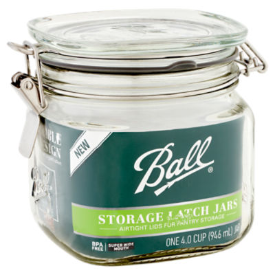Ball 4.0 Cup Super Wide Mouth Storage Latch Jars - The Fresh Grocer
