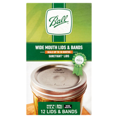 Ball Wide Mouth Lids & Bands, 12 count