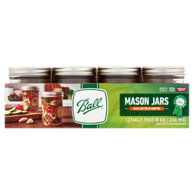 Ball Mason Jars 8 Oz - 12 Pack
