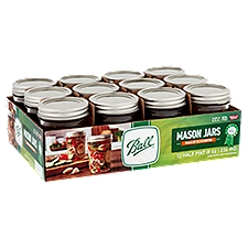 Ball Half Pint Regular Mouth Mason Jars with Lids and Bands, 12 count