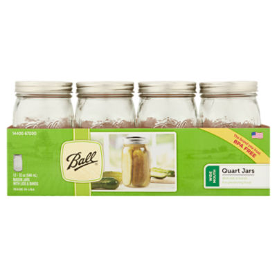 Ball 32 oz Wide Mouth Quart Mason Jars, 12 count ShopRite