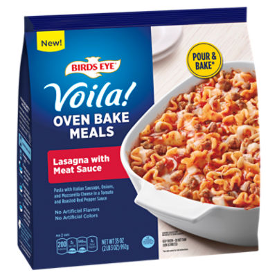 Birds Eye Voila! Oven Bake Meals Lasagna With Meat Sauce Frozen Meal
