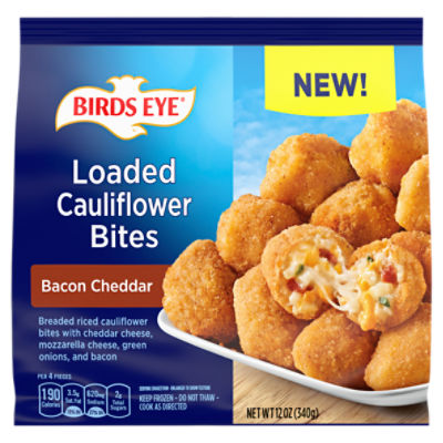 Birds Eye Bacon Cheddar Loaded Cauliflower Bites, 12 oz