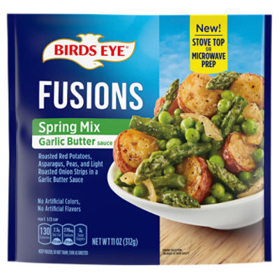 Birds Eye Fusions Garlic Butter Sauce Spring Mix, 11 oz, 11 Ounce