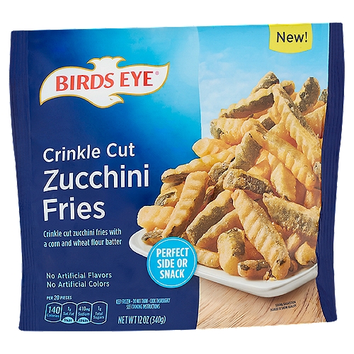 Birds Eye Crinkle Cut Zucchini Fries, 12 oz
Crinkle Cut Zucchini Fries with a Corn and Wheat Flour Batter