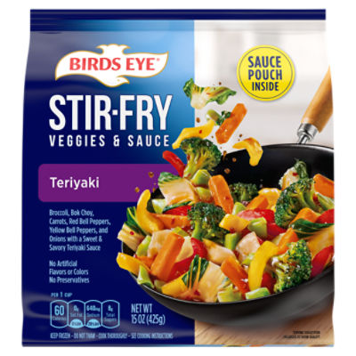 Birds Eye Stir Fry Veggies and Sauce, Teriyaki, Frozen Vegetables, 15 oz.