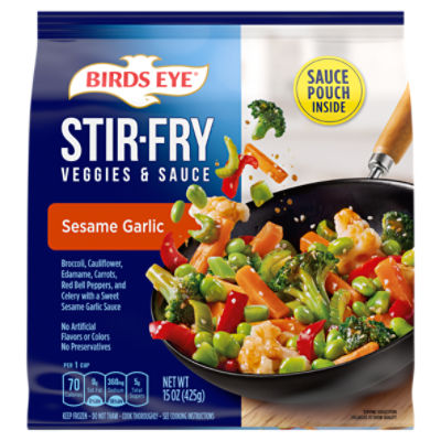 Birds Eye Stir Fry Veggies and Sauce, Sesame and Garlic, Frozen ...