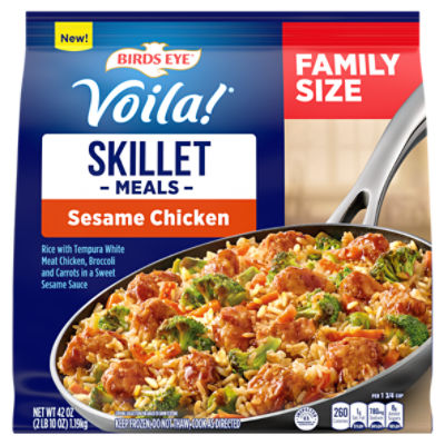 Birds Eye Voila! Sesame Chicken, Family Size Skillet Meal, Frozen Meal, 42 oz.