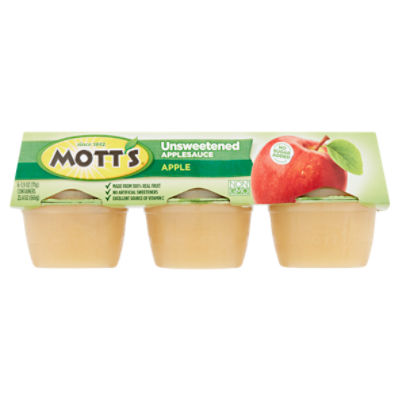 Mott's Unsweetened Applesauce, 3.9 oz, 6 count