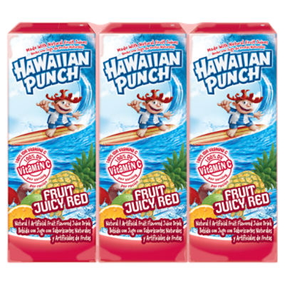 Hawaiian Punch Fruit Juicy Red, 6.75 fl oz boxes, 3 pack