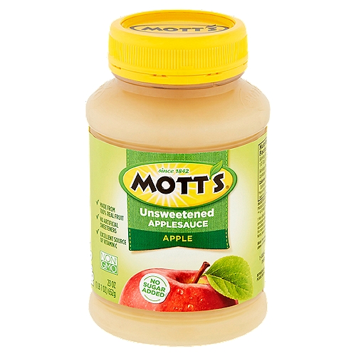 Mott's Unsweetened Applesauce, 23 oz
Non GMO†
† Non-GMO/GE. Certified by NSF. This product is not produced with genetic engineering methods or materials according to the requirements of NSF Non-GMO True North.