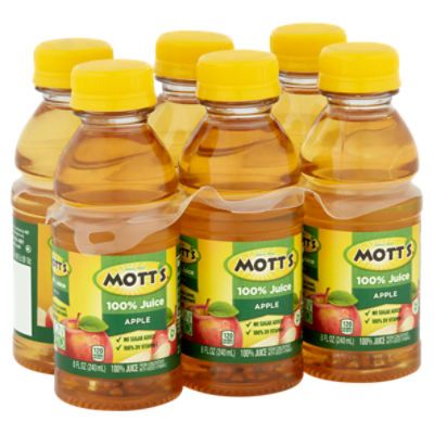 Mott's 100% Juice, Apple - 6 pack, 8 fl oz bottles