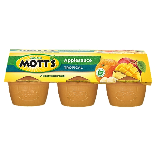Mott's Tropical Applesauce, 6 count
Tropical Flavored Applesauce with Other Natural Flavors
