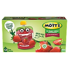 Mott's Strawberry No Sugar Added Applesauce, 12 count, 12 Each