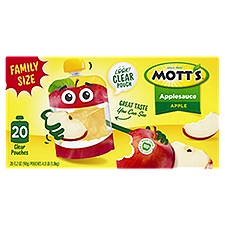 Mott's Applesauce, 3.2 oz clear pouches, 20 pack