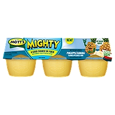 Mott's Mighty Pineapple Banana Flavored Applesauce, 3.9 oz, 6 count