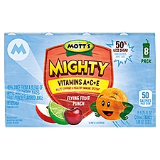 Mott's Mighty Flying Fruit Punch Juice, 6.75 Fl Oz Drink Boxes, 8 Pack