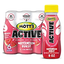 Mott's Active Watermelon Burst Flavored Hydrating Juice Beverage, 8 fl oz, 6 count