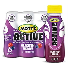 Mott's Active Blastin' Berry Flavored Hydrating Juice Beverage, 8 fl oz, 6 count