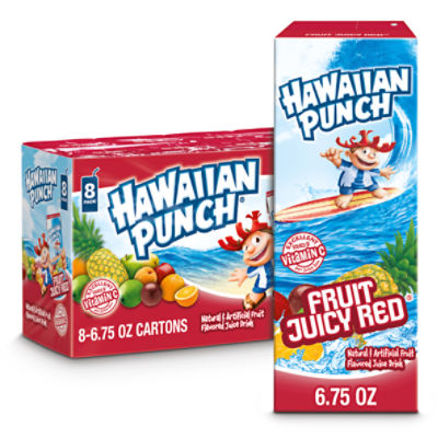 Hawaiian Punch Fruit Juicy Red, 6.75 fl oz tetra, 8 pack