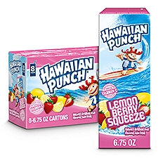 Hawaiian Punch Lemon Berry Squeeze, 6.75 fl oz tetra, 8 pack