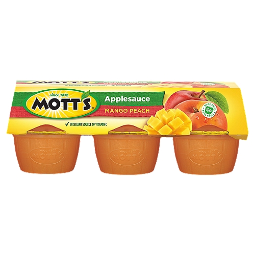 Mott's Mango Peach Applesauce, 6 count
Mango Peach Flavored Applesauce with Other Natural Flavors