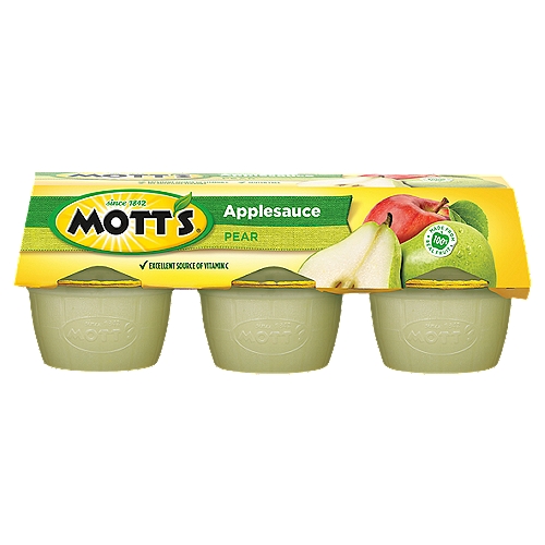 Mott's Pear Applesauce, 6 count
Pear Flavored Applesauce with Other Natural Flavors