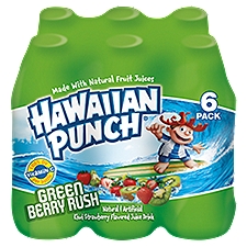 Hawaiian Punch Green Berry Rush Juice Drink, 6 count, 6 Each