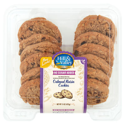 Hill & Valley Premium Bakery Oatmeal Raisin Cookies, 15 oz