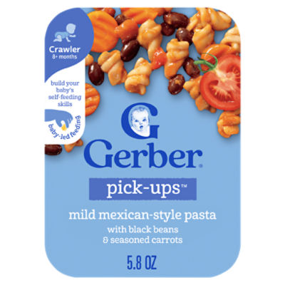 Gerber Pick-Ups Mild Mexican-Style Pasta Baby Food, Crawler 8+ months, 5.8 oz