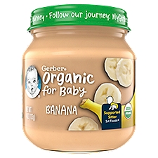 Gerber 1st Foods Organic for Baby Banana Baby Food, Supported Sitter 4 oz, 4 Ounce