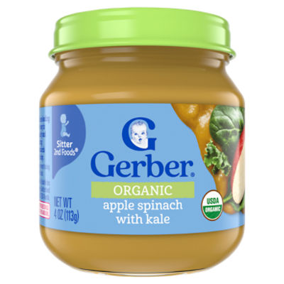 Gerber 2nd Foods Organic Apple Spinach with Kale Sitter, Baby Food