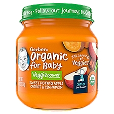 Gerber 2nd Foods Organic for Baby Veggie Power Baby Food, Sitter, 4 oz, 4 Ounce