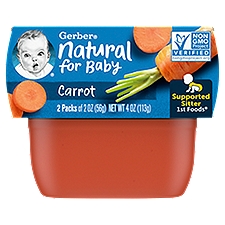 (Pack of 2) Gerber 1st Foods Carrot Baby Food, 2 oz Tubs, 4 Ounce
