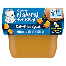 (Pack of 2) Gerber 1st Foods Butternut Squash Baby Food, 2 oz Tubs, 4 Ounce