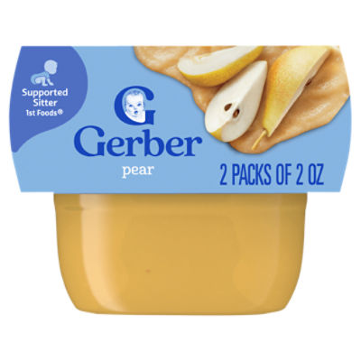 Gerber 1st Foods Pear Baby Food, Supported Sitter, 2 oz, 2 count, 4 Ounce