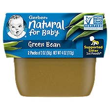 (Pack of 2) Gerber 1st Foods Green Bean Baby Food, 2 oz Tubs, 4 Ounce
