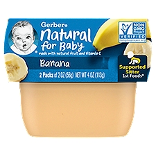 (Pack of 2) Gerber 1st Foods Banana Baby Food, 2 oz Tubs, 4 Ounce