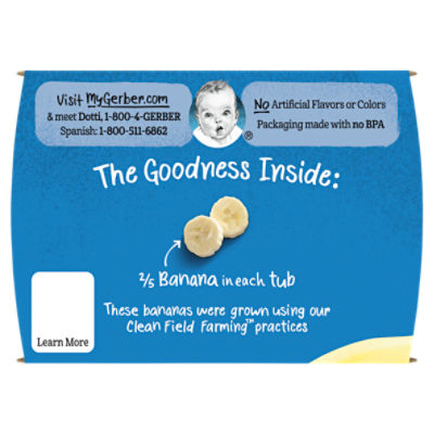 Gerber Baby Food Puree Clean Label Project Tubs Banana