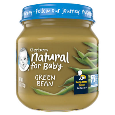 Gerber 1st Foods Natural Green Bean Baby Food, 4 Oz Jar