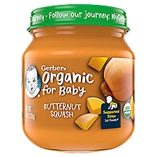 Gerber 1st Foods Organic for Baby Butternut Squash Supported Sitter, Baby Food, 4 Ounce