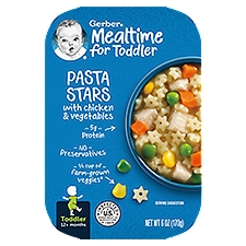 Gerber Mealtime for Toddler Pasta Stars with Chicken & Vegetables, Toddler, 12+ Months, 6 oz, 6 Ounce