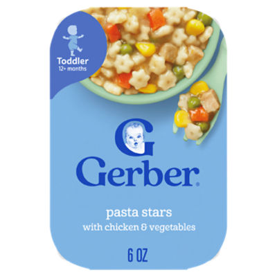 Gerber Pasta Stars with Chicken & Vegetables Baby Food, Toddler, 12+ Months, 6 oz
