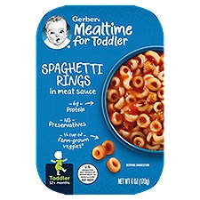 Gerber Lil' Meals Spaghetti Rings in Meat Sauce Toddler Food, 6 Oz Tray