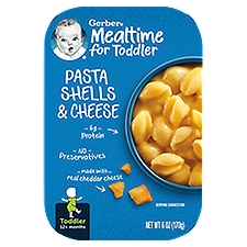 Gerber Pasta Shells & Cheese Toddler 12+ Months, Baby Food, 6 Ounce