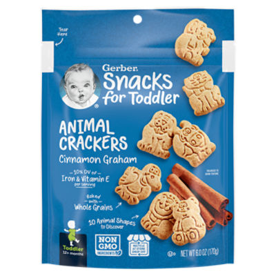 Gerber Cinnamon Graham Animal Crackers, Toddler, 12+ Months, 6.0 oz