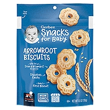 Gerber Snacks for Baby Arrowroot Biscuits, Crawler, 10+ Months, 5.5 oz, 5.5 Ounce